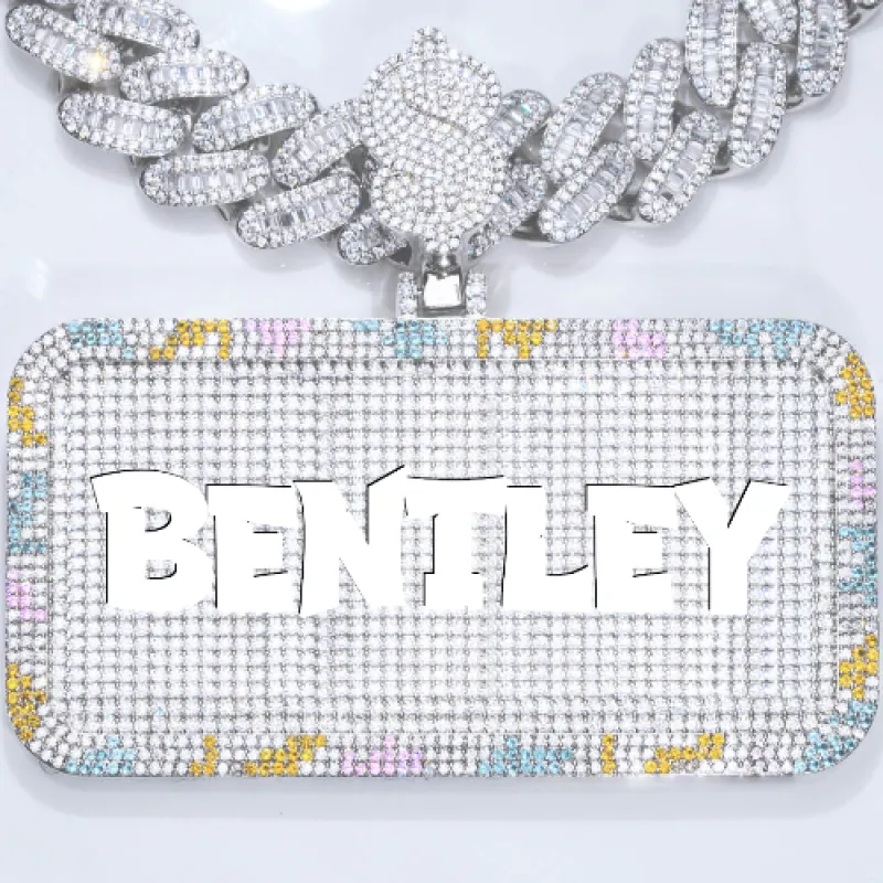 CUSTOM LETTER NECKLACE 3D COLORFUL SQUARE sold by The GUU Shop