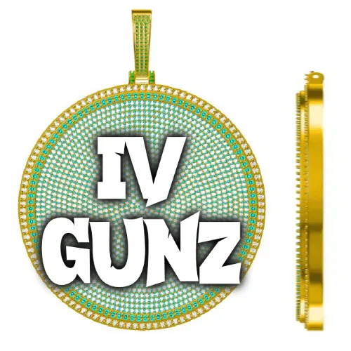 CUSTOM LETTER NECKLACE 3D BIG DISC sold by The GUU Shop