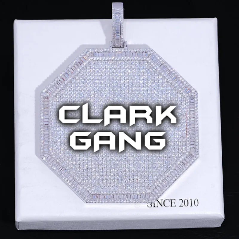 CUSTOM LETTER NECKLACE 3D BIG OCTAGON sold by The GUU Shop