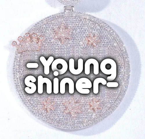 CUSTOM LETTER NECKLACE 3D BIG CROWN DISC sold by The GUU Shop