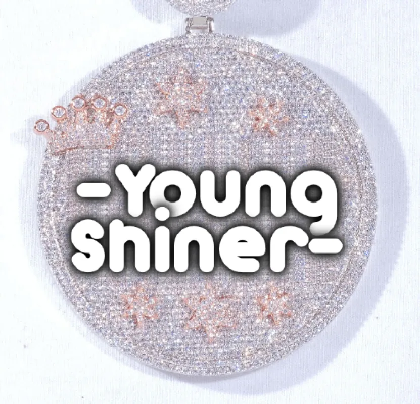 CUSTOM LETTER NECKLACE 3D BIG CROWN DISC sold by The GUU Shop