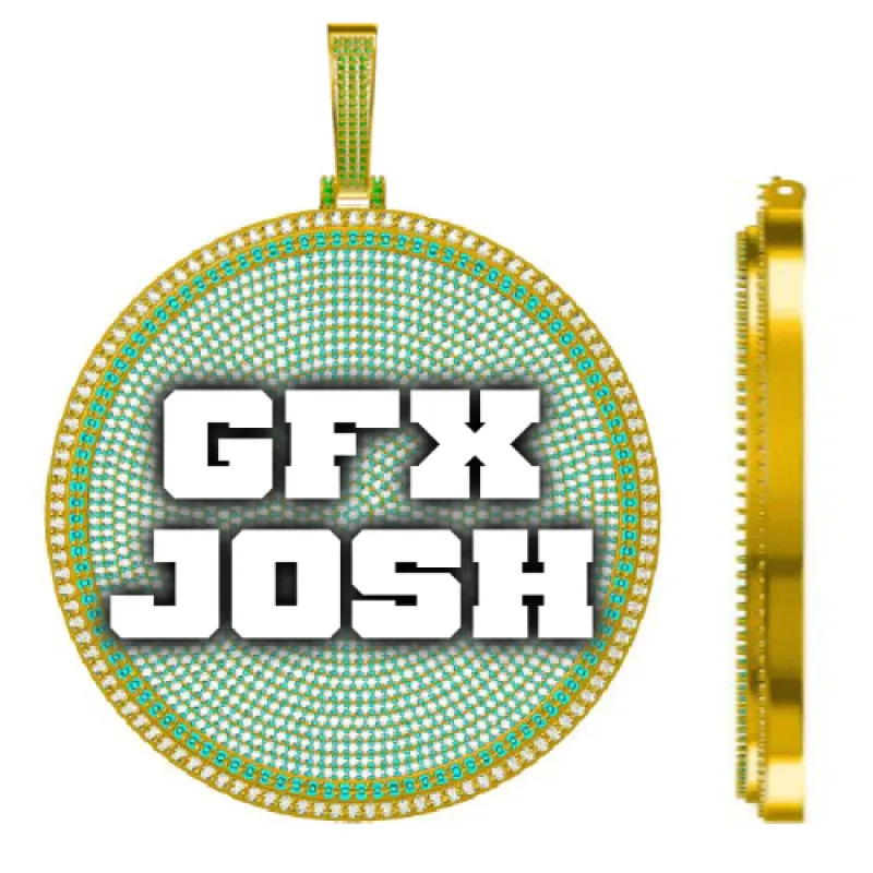 CUSTOM LETTER NECKLACE 3D BIG DISC sold by The GUU Shop