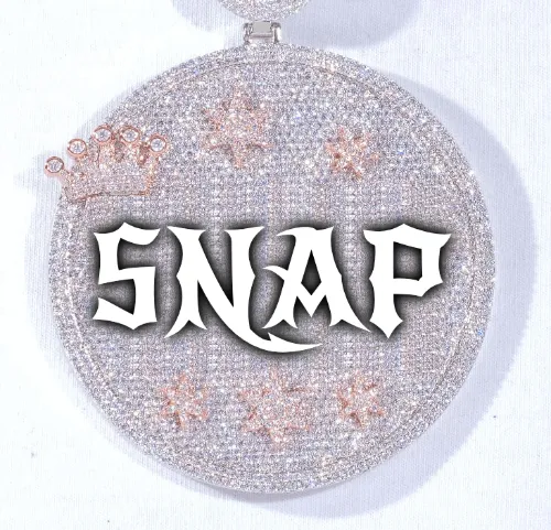 CUSTOM LETTER NECKLACE 3D BIG CROWN DISC sold by The GUU Shop