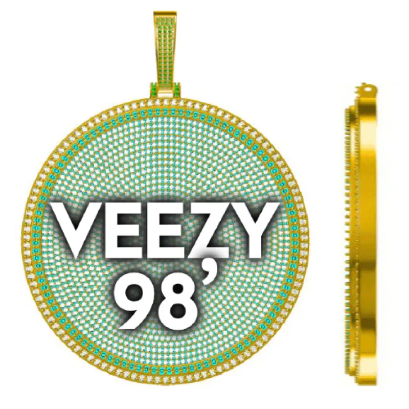 CUSTOM LETTER NECKLACE 3D BIG DISC sold by The GUU Shop