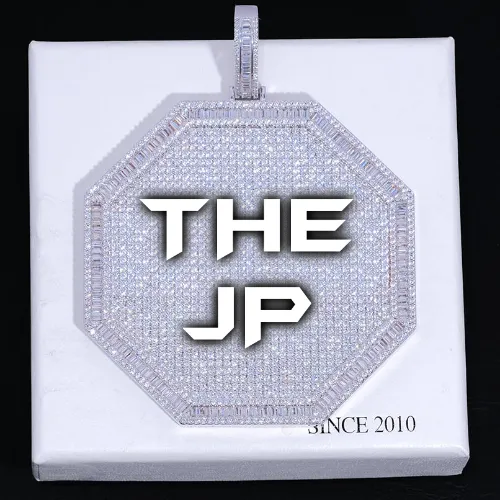 CUSTOM LETTER NECKLACE 3D BIG OCTAGON sold by The GUU Shop