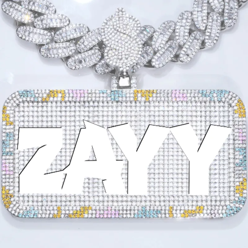 CUSTOM LETTER NECKLACE 3D COLORFUL SQUARE sold by The GUU Shop