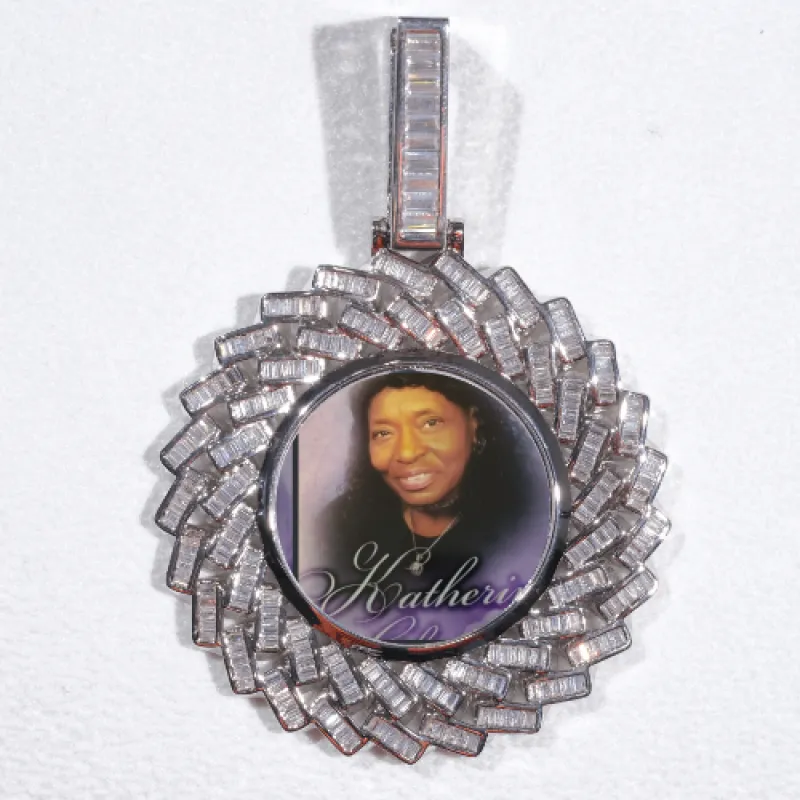 Large 3D Baguette Custom Picture Pendant sold by The GUU Shop