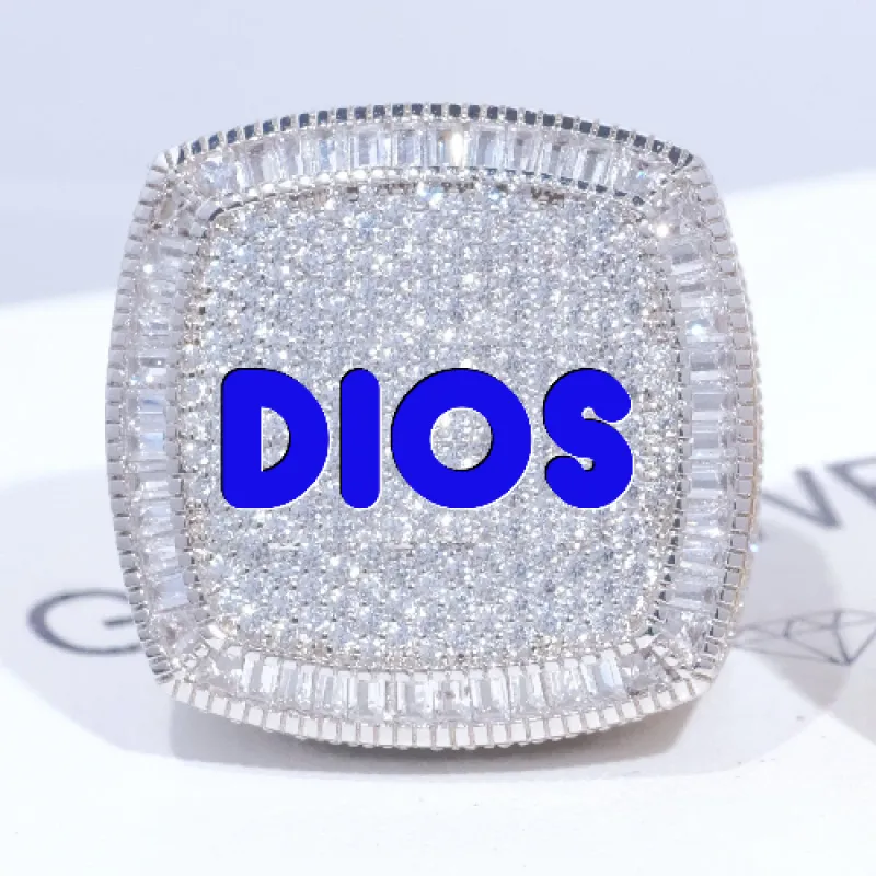 CUSTOM LETTER 3D ICED RING sold by The GUU Shop