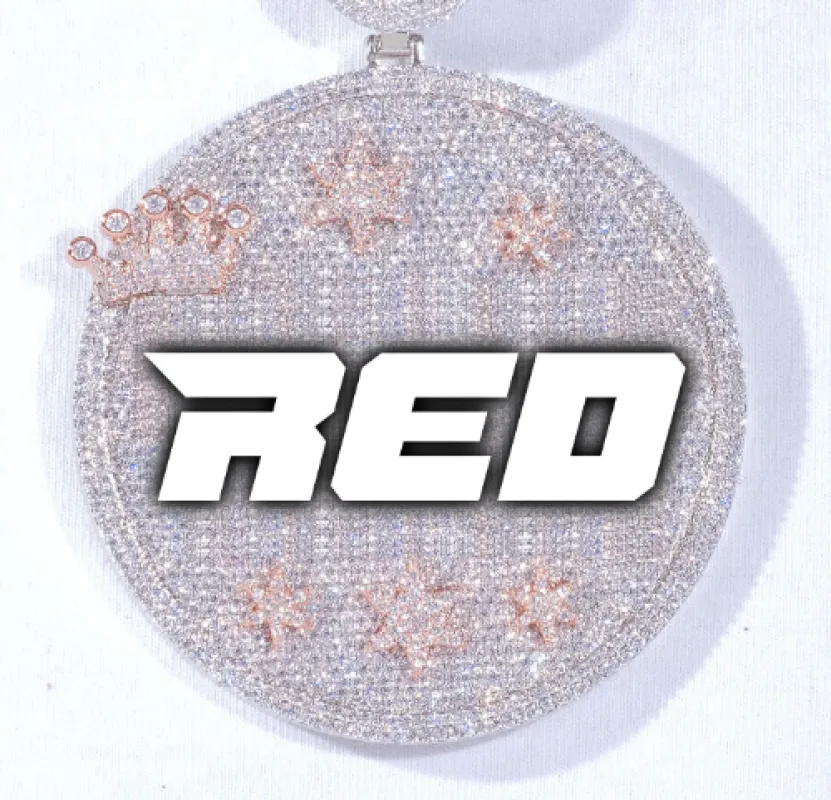 CUSTOM LETTER NECKLACE 3D BIG CROWN DISC sold by The GUU Shop