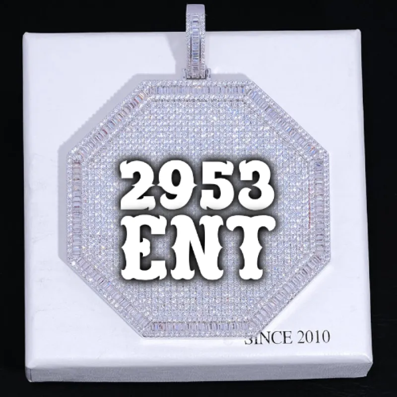 CUSTOM LETTER NECKLACE 3D BIG OCTAGON sold by The GUU Shop