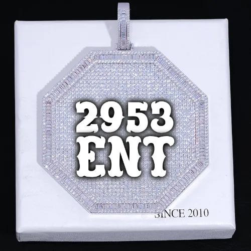 CUSTOM LETTER NECKLACE 3D BIG OCTAGON sold by The GUU Shop