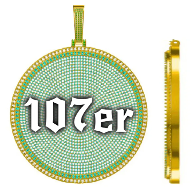 CUSTOM LETTER NECKLACE 3D BIG DISC sold by The GUU Shop