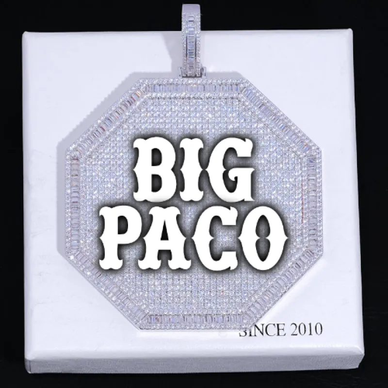 CUSTOM LETTER NECKLACE 3D BIG OCTAGON sold by The GUU Shop