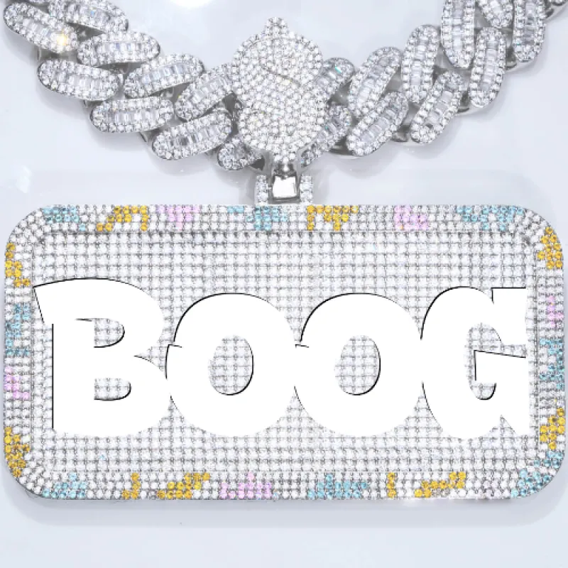 CUSTOM LETTER NECKLACE 3D COLORFUL SQUARE sold by The GUU Shop