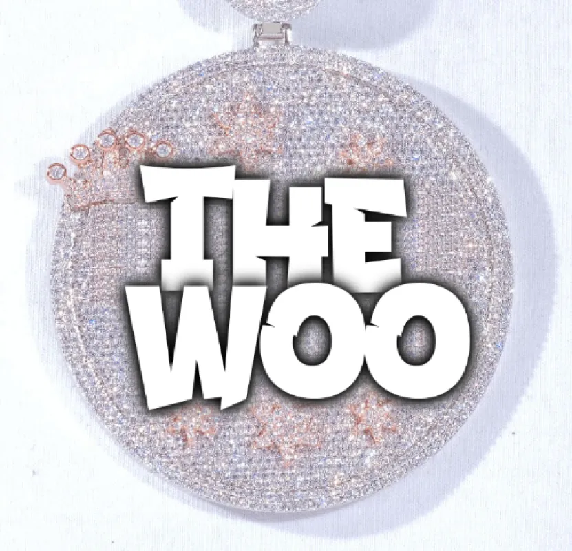 CUSTOM LETTER NECKLACE 3D BIG CROWN DISC sold by The GUU Shop