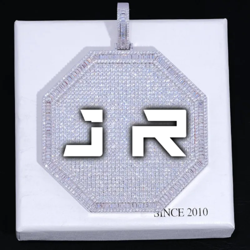 CUSTOM LETTER NECKLACE 3D BIG OCTAGON sold by The GUU Shop