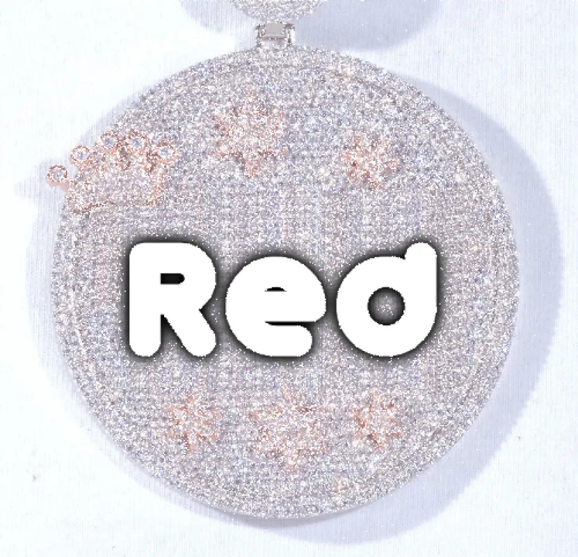 CUSTOM LETTER NECKLACE 3D BIG CROWN DISC sold by The GUU Shop