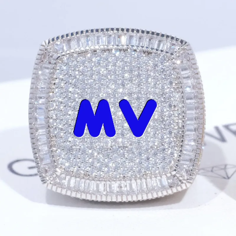 CUSTOM LETTER 3D ICED RING sold by The GUU Shop