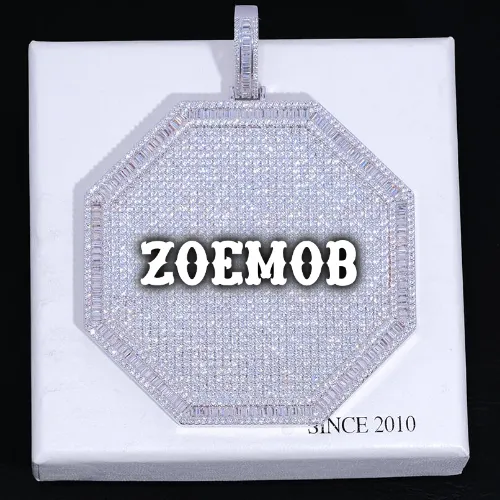 CUSTOM LETTER NECKLACE 3D BIG OCTAGON sold by The GUU Shop