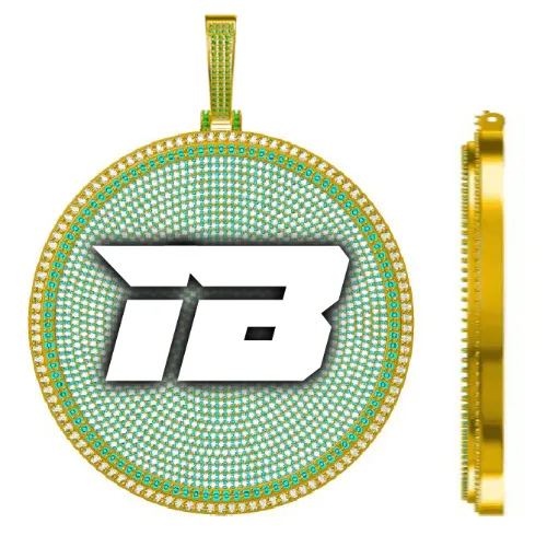 CUSTOM LETTER NECKLACE 3D BIG DISC sold by The GUU Shop