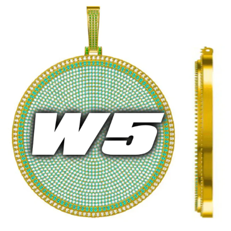 CUSTOM LETTER NECKLACE 3D BIG DISC sold by The GUU Shop