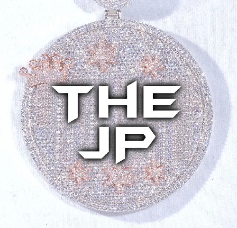 CUSTOM LETTER NECKLACE 3D BIG CROWN DISC sold by The GUU Shop