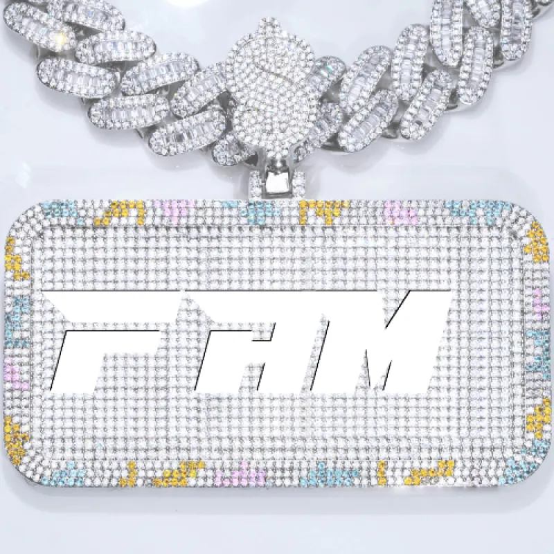 CUSTOM LETTER NECKLACE 3D COLORFUL SQUARE sold by The GUU Shop