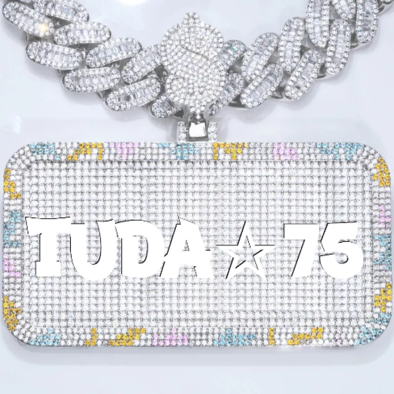 CUSTOM LETTER NECKLACE 3D COLORFUL SQUARE sold by The GUU Shop