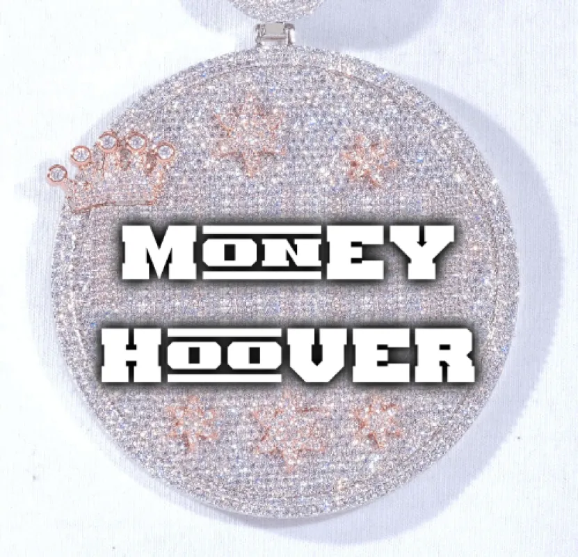 CUSTOM LETTER NECKLACE 3D BIG CROWN DISC sold by The GUU Shop