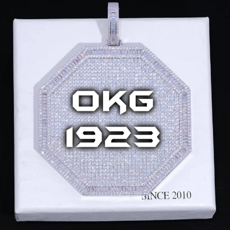 CUSTOM LETTER NECKLACE 3D BIG OCTAGON sold by The GUU Shop