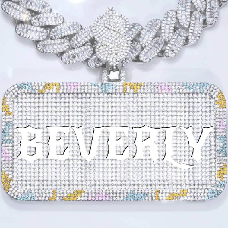 CUSTOM LETTER NECKLACE 3D COLORFUL SQUARE sold by The GUU Shop