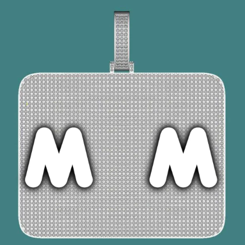 CUSTOM LETTER NECKLACE 3D BIG SQUARE sold by The GUU Shop