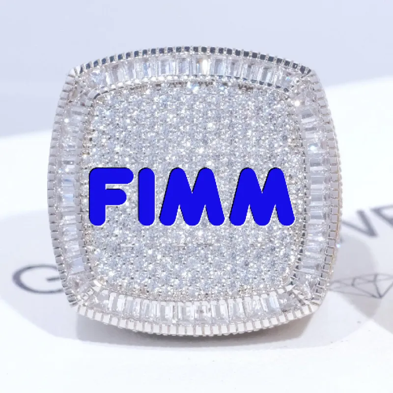 CUSTOM LETTER 3D ICED RING sold by The GUU Shop