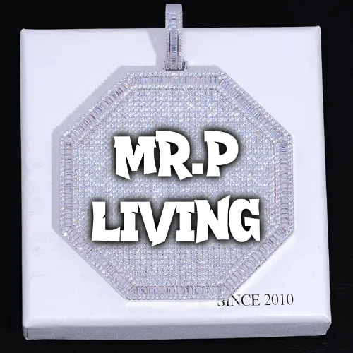 CUSTOM LETTER NECKLACE 3D BIG OCTAGON sold by The GUU Shop