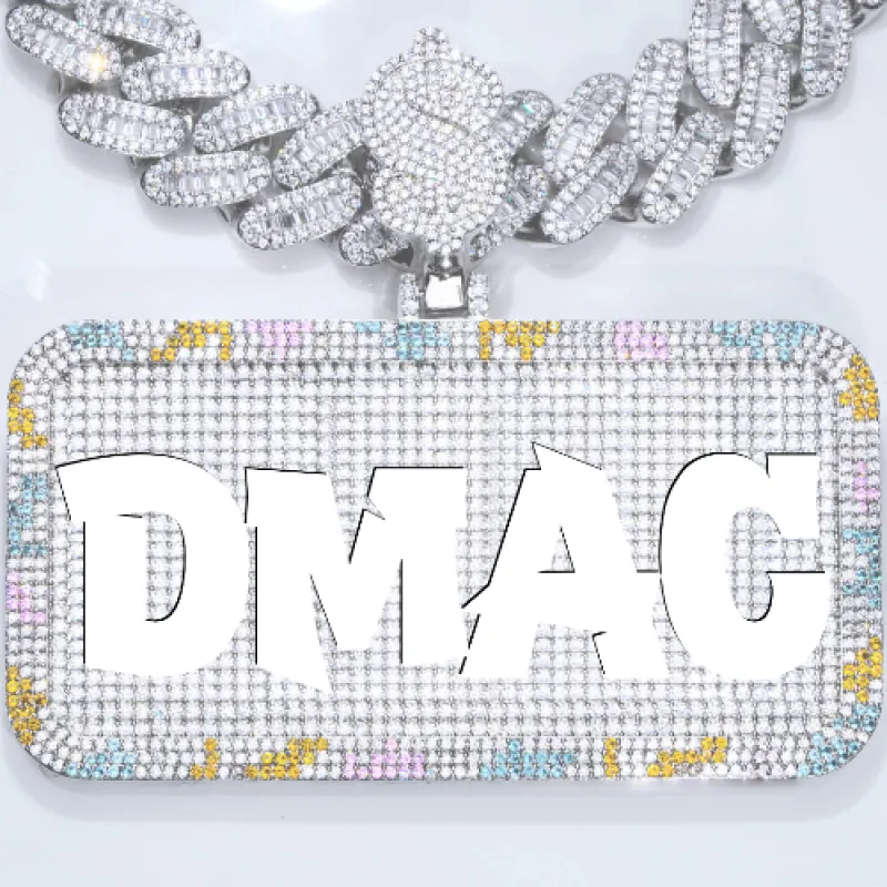 CUSTOM LETTER NECKLACE 3D COLORFUL SQUARE sold by The GUU Shop