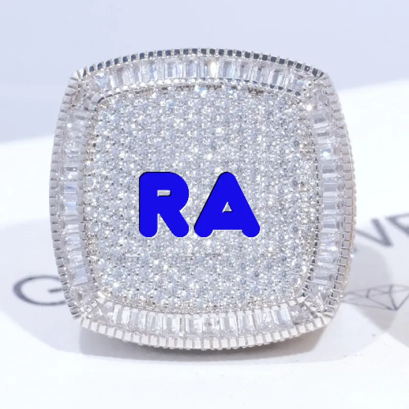 CUSTOM LETTER 3D ICED RING sold by The GUU Shop