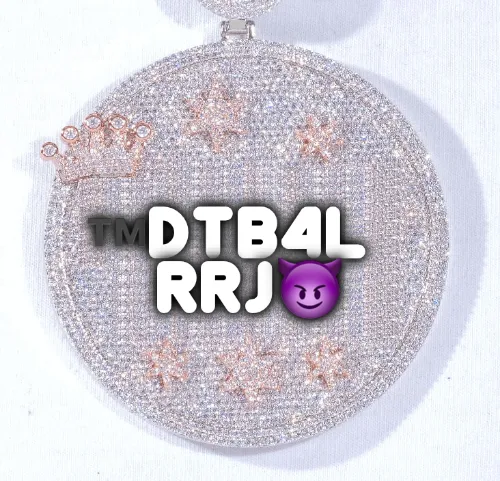 CUSTOM LETTER NECKLACE 3D BIG CROWN DISC sold by The GUU Shop