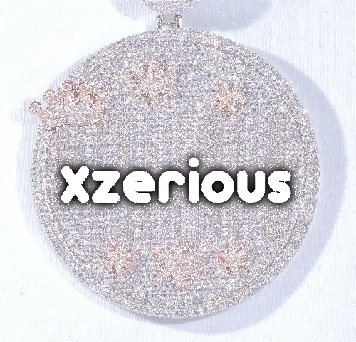 CUSTOM LETTER NECKLACE 3D BIG CROWN DISC sold by The GUU Shop