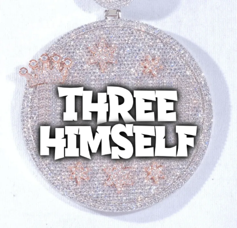 CUSTOM LETTER NECKLACE 3D BIG CROWN DISC sold by The GUU Shop