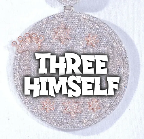 CUSTOM LETTER NECKLACE 3D BIG CROWN DISC sold by The GUU Shop