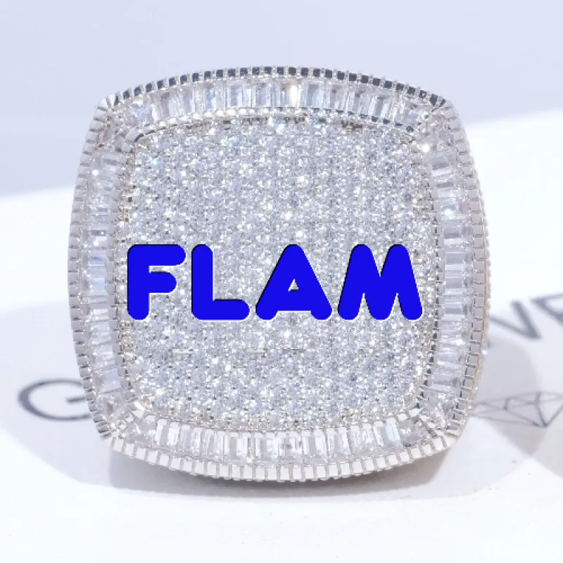 CUSTOM LETTER 3D ICED RING sold by The GUU Shop