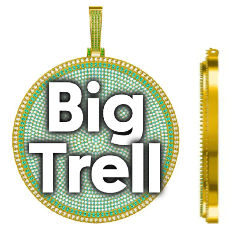 CUSTOM LETTER NECKLACE 3D BIG DISC made by The GUU Shop