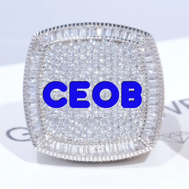 CUSTOM LETTER 3D ICED RING sold by The GUU Shop