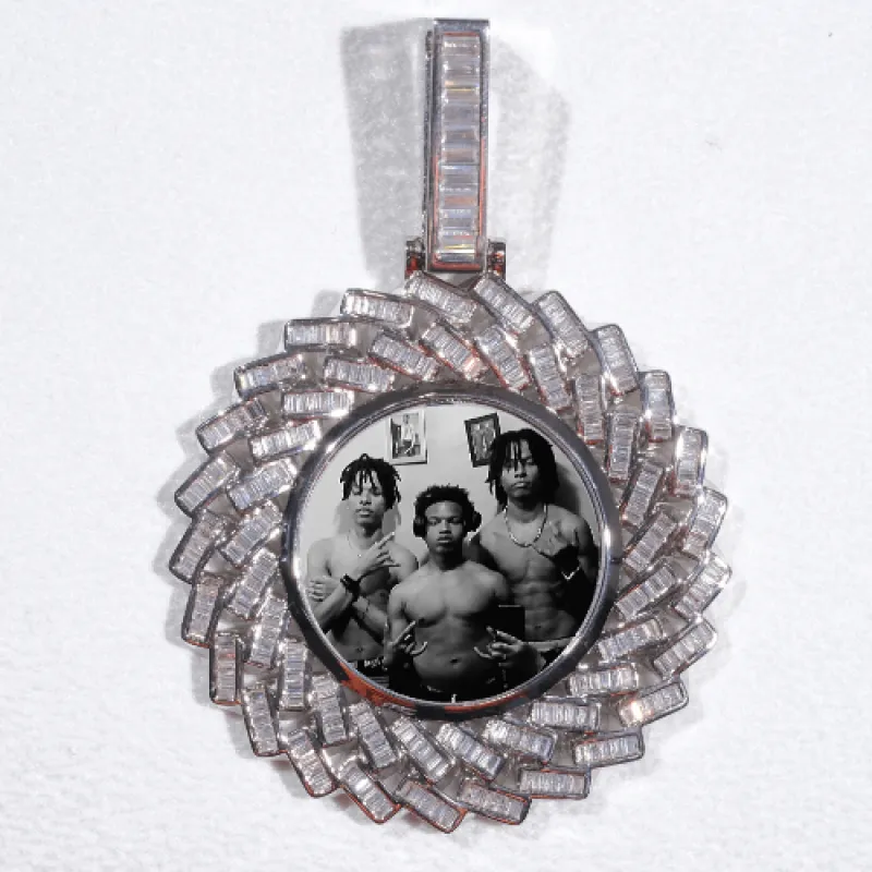 Large 3D Baguette Custom Picture Pendant sold by The GUU Shop