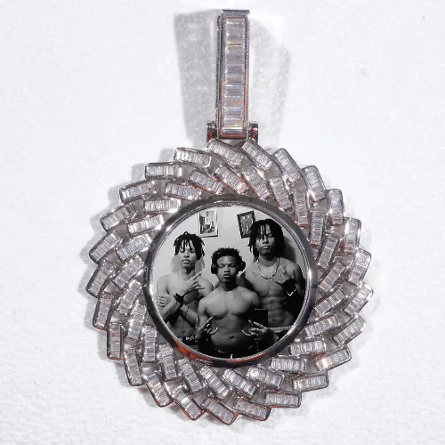 Large 3D Baguette Custom Picture Pendant sold by The GUU Shop