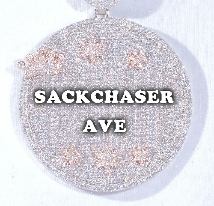 CUSTOM LETTER NECKLACE 3D BIG CROWN DISC sold by The GUU Shop