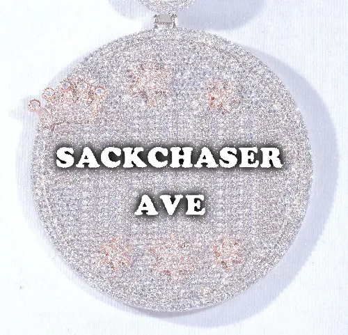 CUSTOM LETTER NECKLACE 3D BIG CROWN DISC sold by The GUU Shop