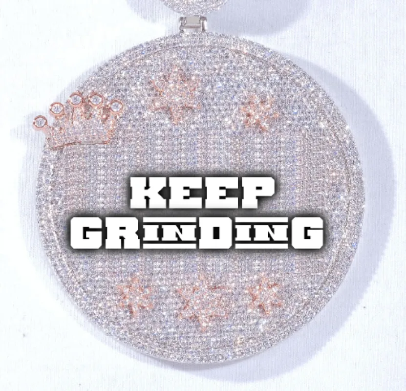 CUSTOM LETTER NECKLACE 3D BIG CROWN DISC sold by The GUU Shop