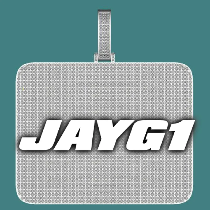CUSTOM LETTER NECKLACE 3D BIG SQUARE sold by The GUU Shop