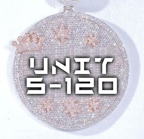 CUSTOM LETTER NECKLACE 3D BIG CROWN DISC sold by The GUU Shop